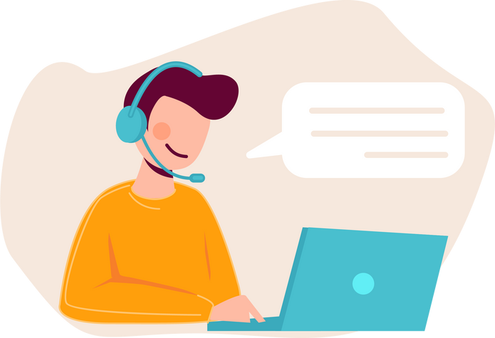 Support online Virtual assistant person talking